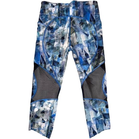 Lululemon On Pace Crop *21" Sun Dazed Multi Blue Size 8 EUC - Picture 7 of 9